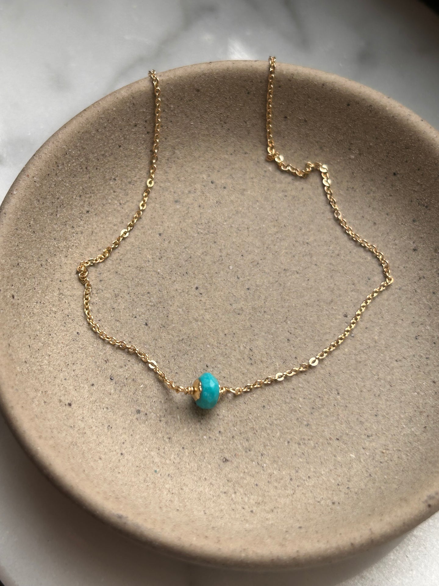 Turquoise Gemstone Choker | Faceted Gem Pop of Color